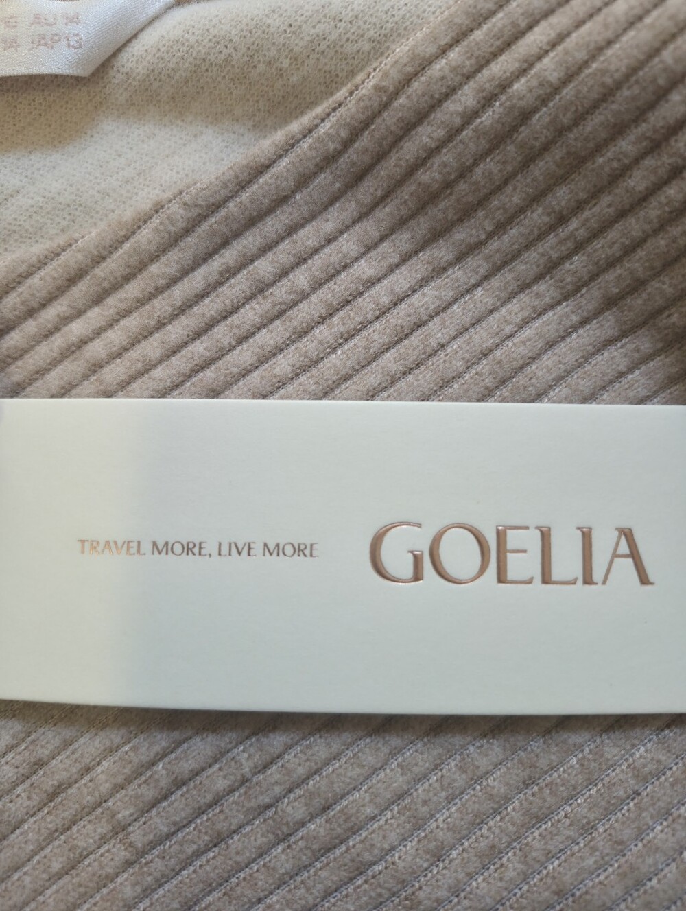 NWT Goelia Women’s XL Ribbed Boat Neck Sweater Beige Asymmetrical Hem - Picture 5 of 6
